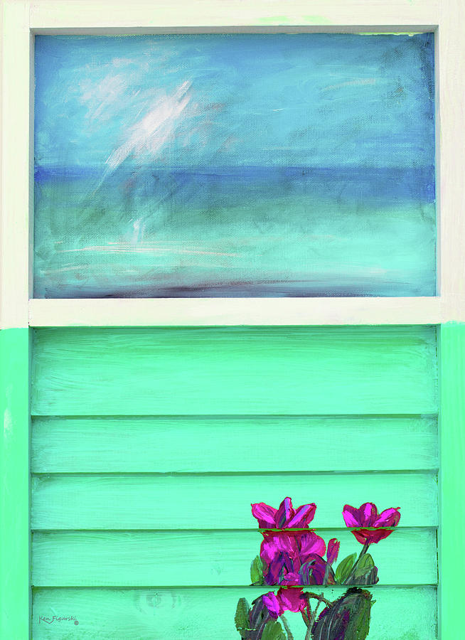 Beach Window Painting 4 Painting by Ken Figurski
