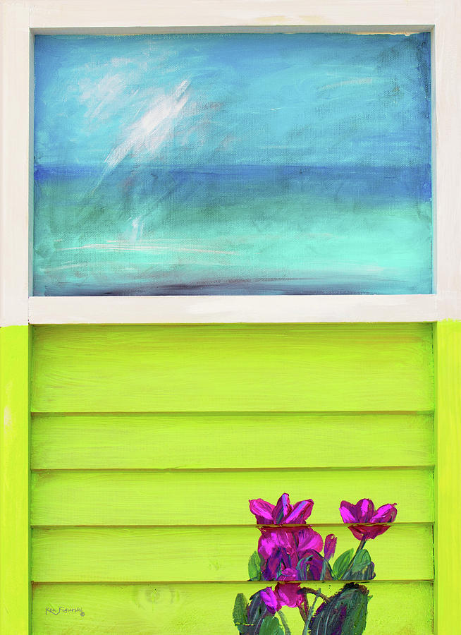 Beach Window Painting Painting by Ken Figurski
