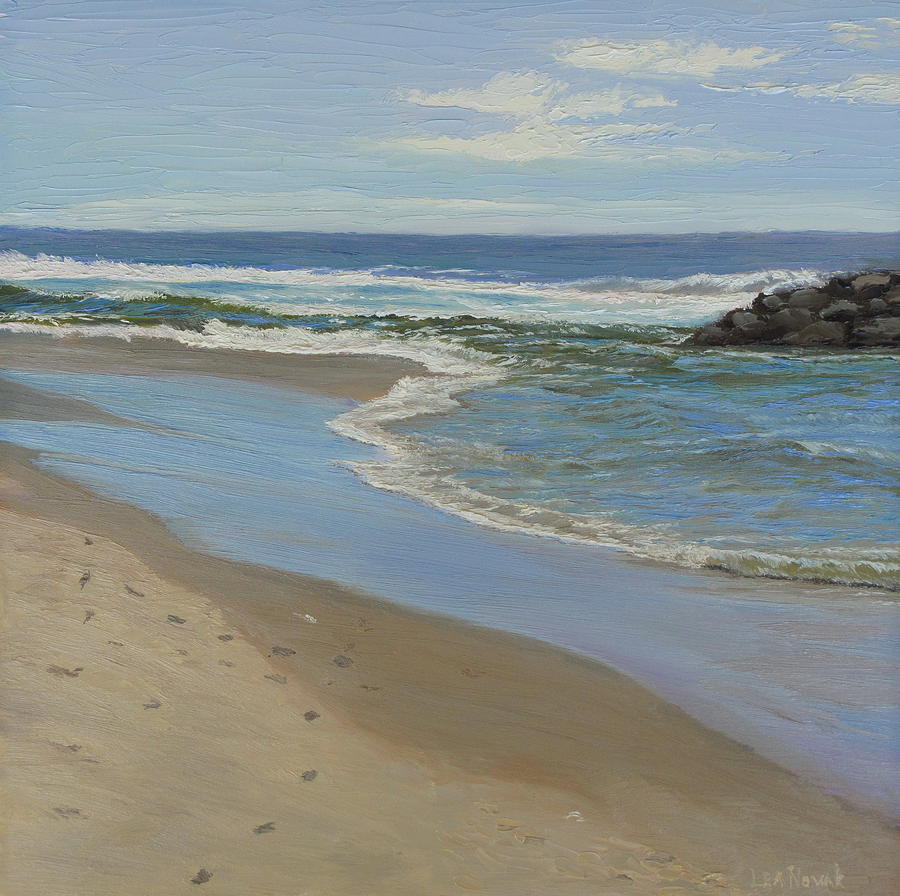 Nature Painting - Beach with Rocks by Lea Novak