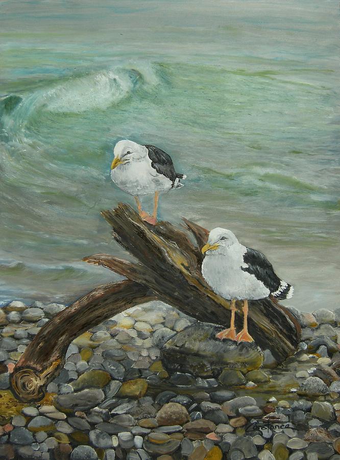 Beachcombers Painting by Connie Rowsell