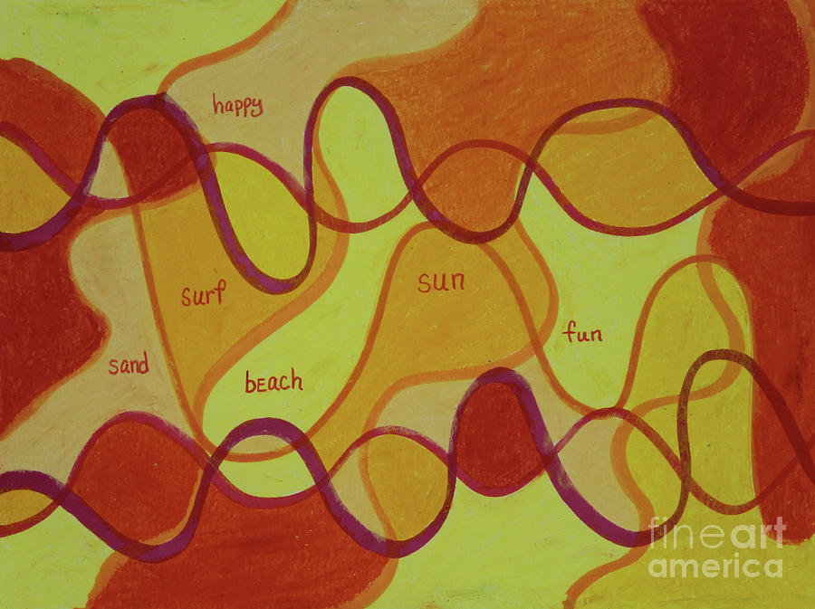 Beachday two Pastel by Annette M Stevenson