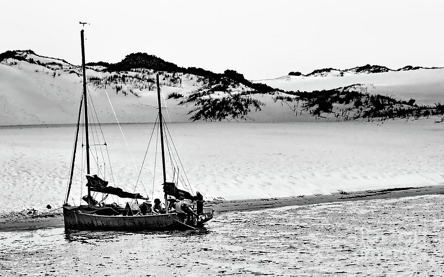 Beached at Coorong BW Photograph by Tim Richards