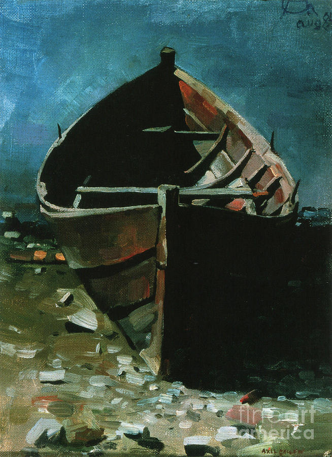 Akseli Gallen-kallela Painting - Beached Boat At Daybreak by MotionAge Designs