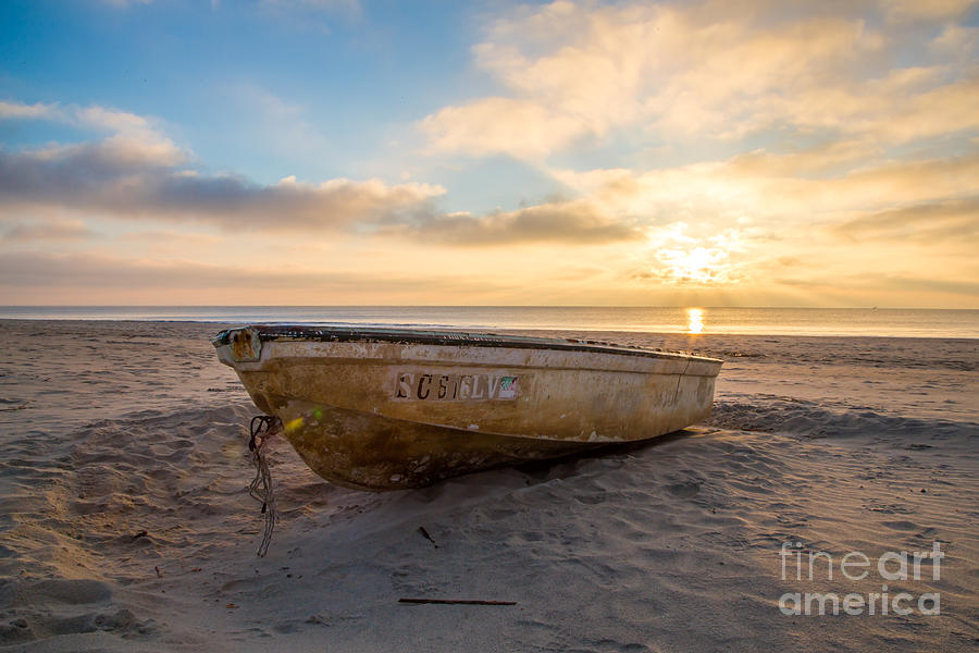Beached Boat At Sunrise Photograph