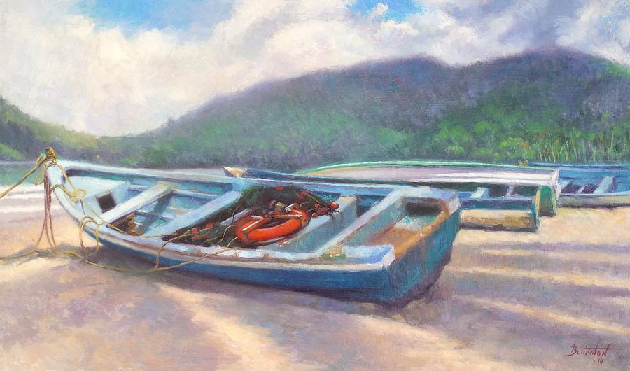 Boat Painting - Beached by Colin Bootman