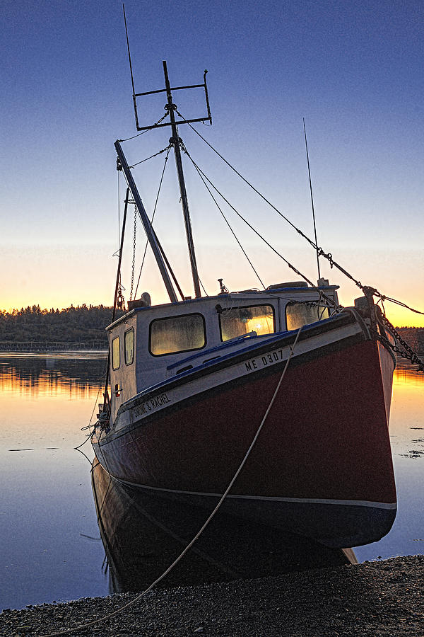 Boat Photograph - Beached Fishing Boat by Marty Saccone