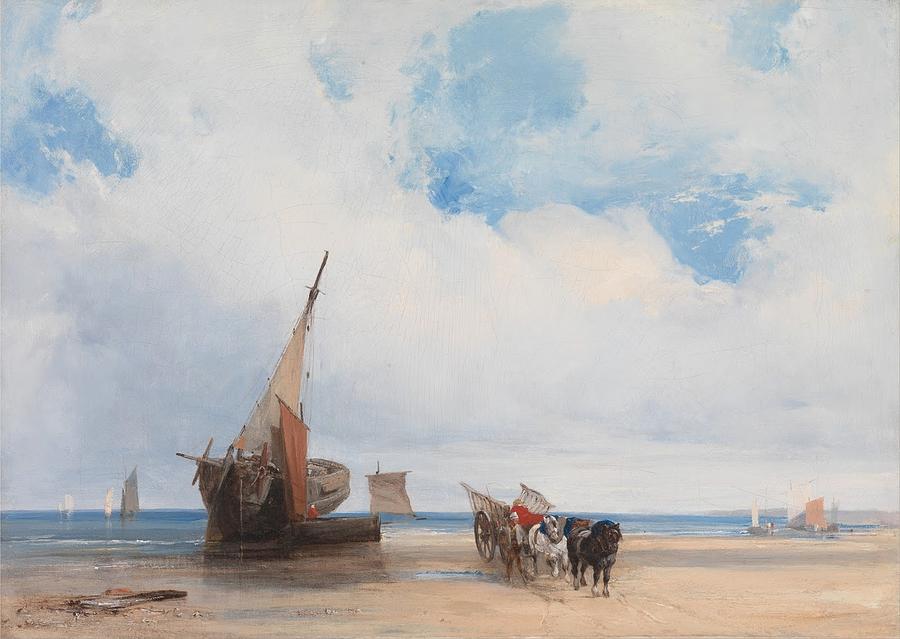 Beached Vessels and a Wagon Painting by MotionAge Designs