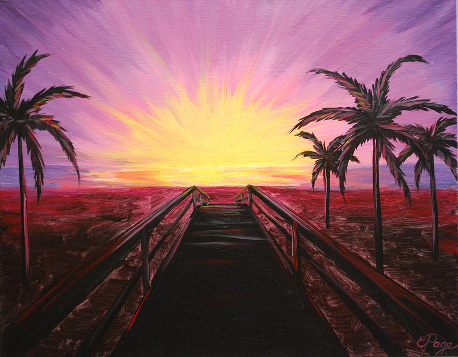 Beachside Sunset Painting by Emily Page