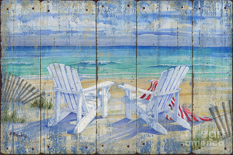 Beach Painting - Beachview Distressed by Paul Brent