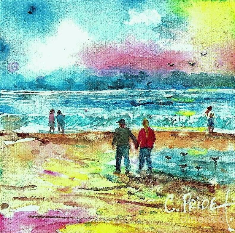 Beachwalk #2 Painting by Cynthia Pride