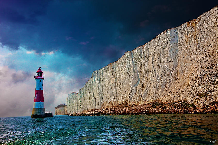 Lighthouse Photograph - Beachy Head Lighthouse and Cliffs by Chris Lord