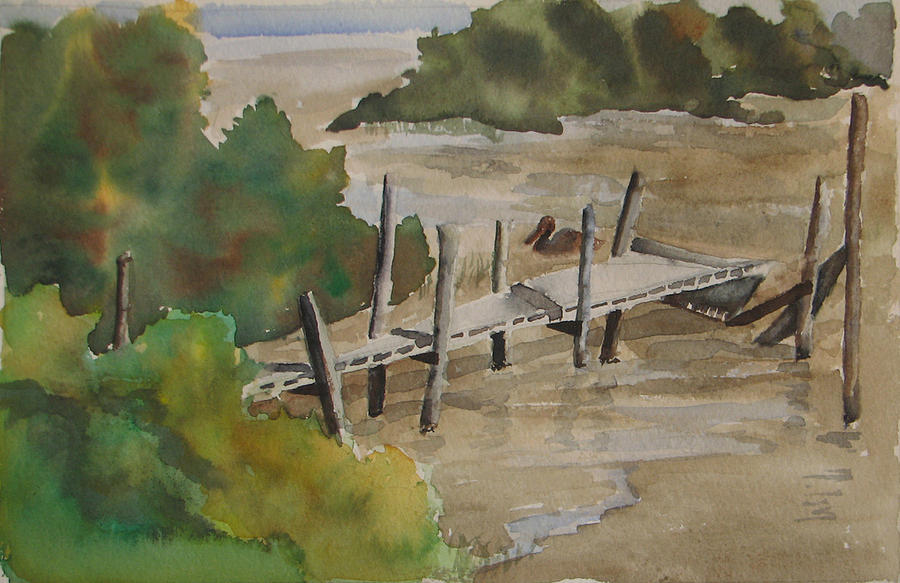 Dock Painting - Beacon Dock by Libby Cagle Dock Painting - Beacon Dock by Libby Cagle
