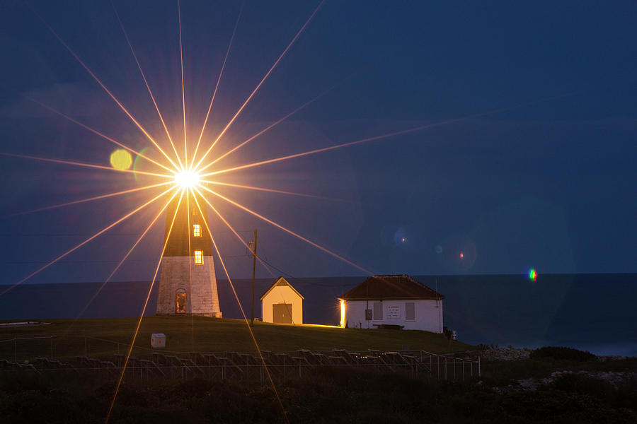 Beacon in the Night Judith Point Lighthouse Narragansett Rhode Island RI Photograph by Toby McGuire