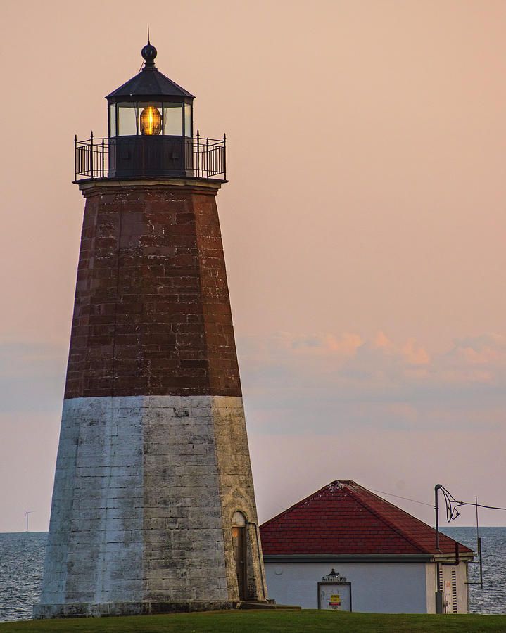 Beacon in the Night Judith Point Lighthouse Narragansett Rhode Island RI Vertical Photograph by Toby McGuire