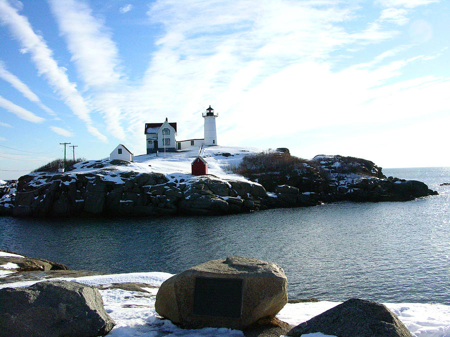 Lighthouse Photograph - Beacon In The Snow by Peter Williams
