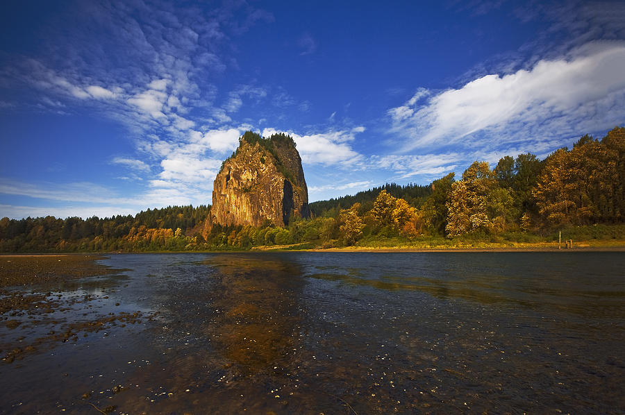Beacon Rock in the Morning Photograph by John Christopher