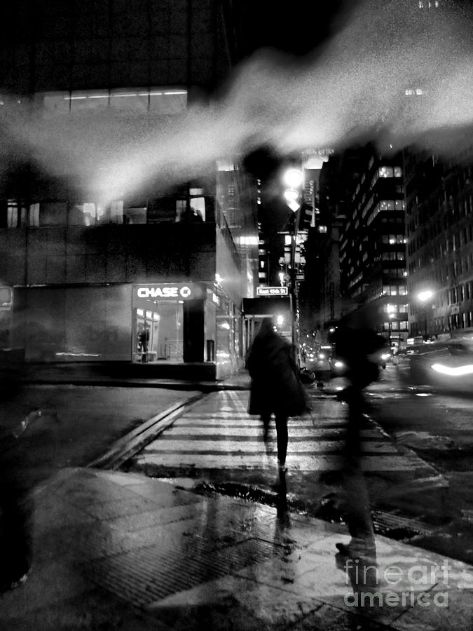 New York City Photograph - Beacons in the Mist - New York at Night by Miriam Danar