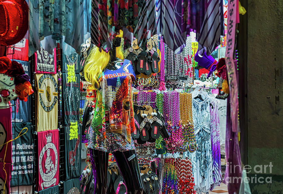New Orleans Photograph - Bead Shops on Bourbon Street by Bee Creek Photography - Tod and Cynthia