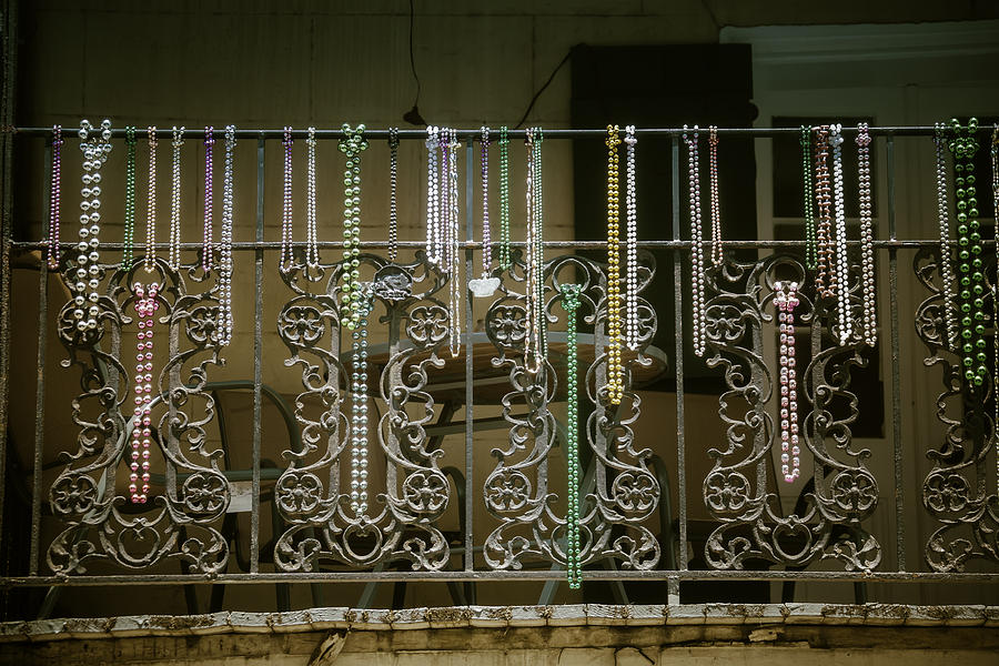Beads On Wrought Iron Rail Photograph by Garry Gay