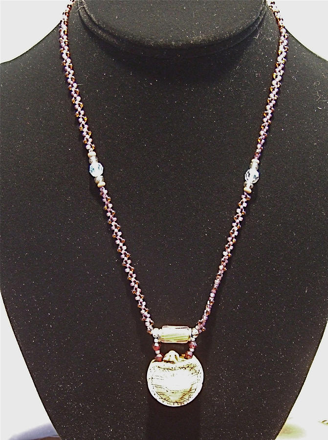 Necklace Jewelry - Beadweaving with Stone Turtle Pendant by Susan Anderson Necklace Jewelry - Beadweaving with Stone Turtle Pendant by Susan Anderson