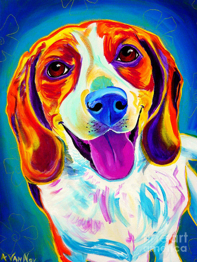 Beagle - Lucy Painting by Dawg Painter