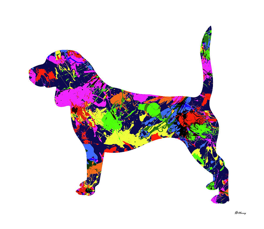 Beagle 2 Paint Splatter Digital Art by Gregory Murray