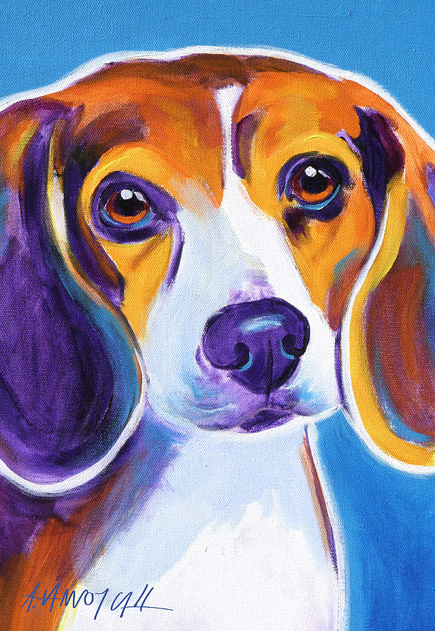 Beagle Painting - Beagle - Badger by Dawg Painter