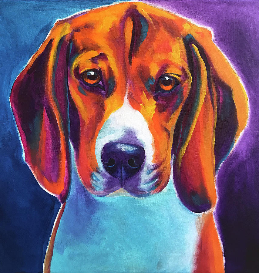 Dog Painting - Beagle - Chester by Dawg Painter