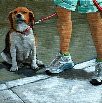 Beagle Day Painting by Linda Apple