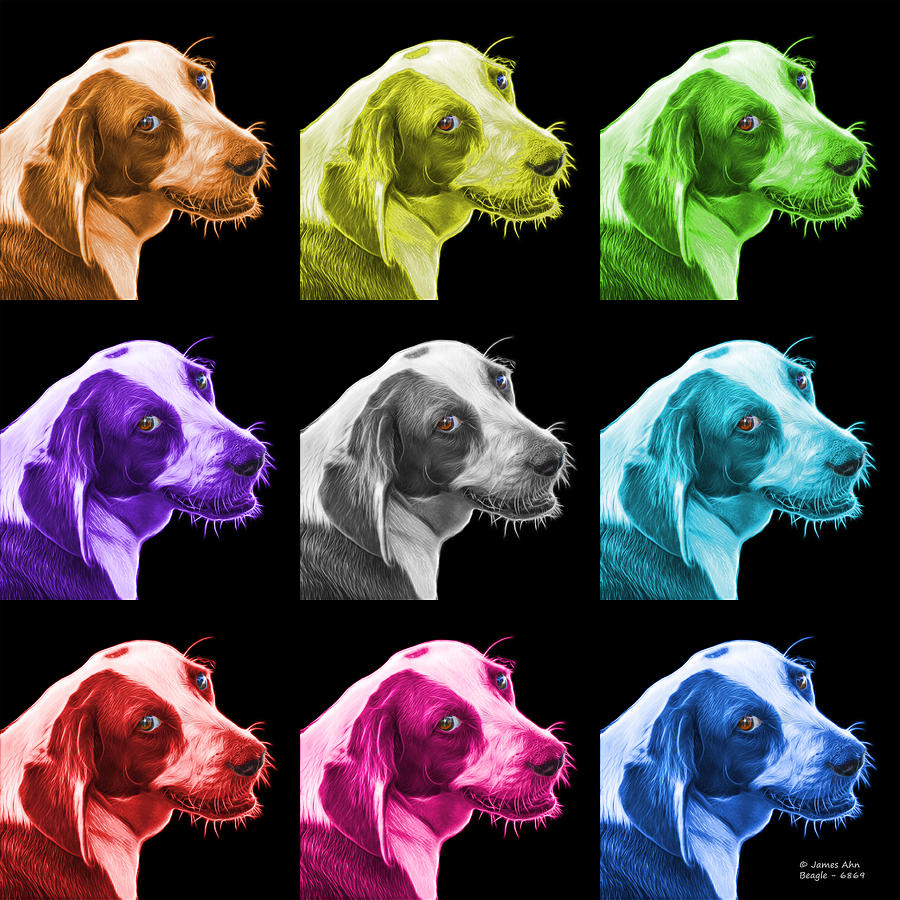 Beagle dog Art- 6896 - BB - M Painting by James Ahn