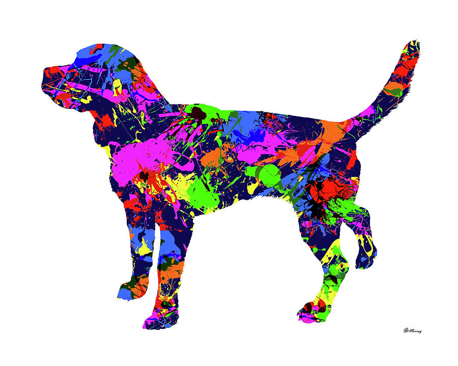 Beagle Paint Splatter Digital Art by Gregory Murray