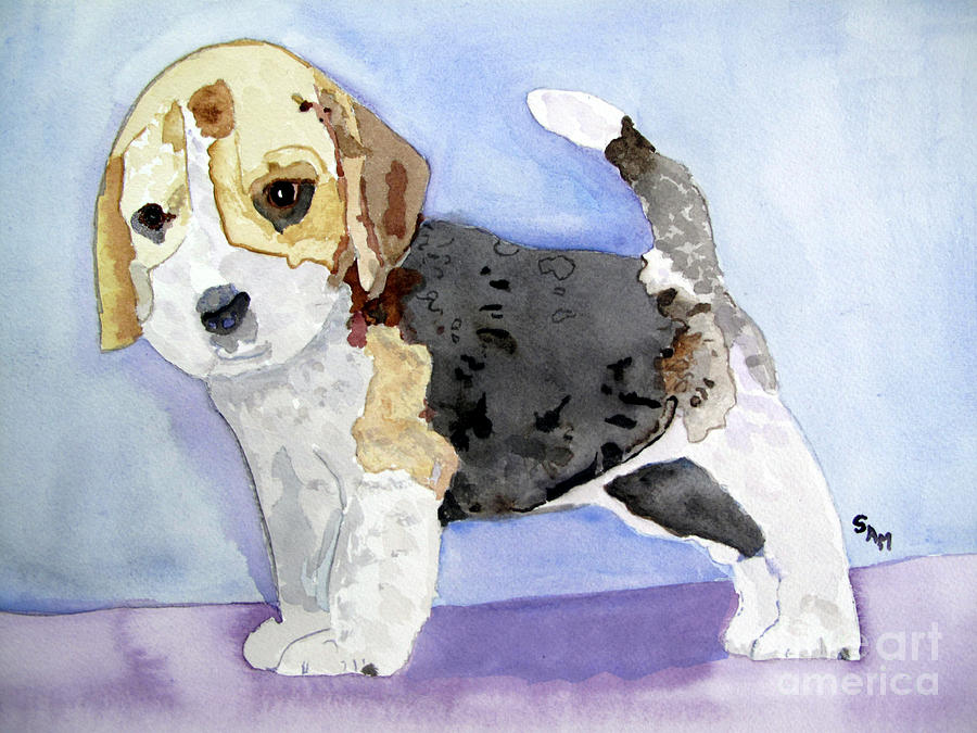 Beagle Pup Painting by Sandy McIntire