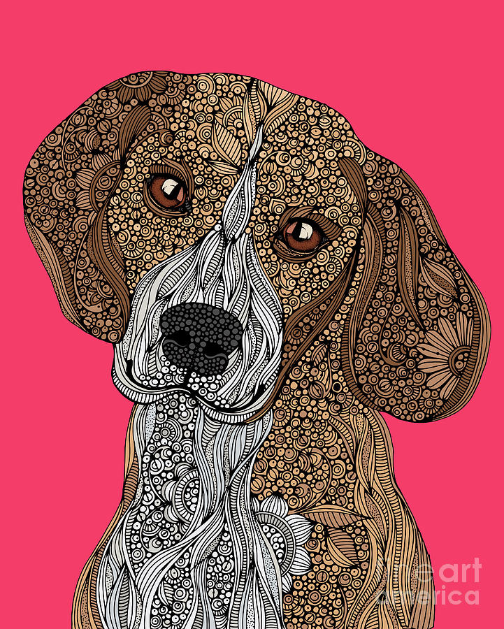 Beagle Digital Art by MGL Meiklejohn Graphics Licensing
