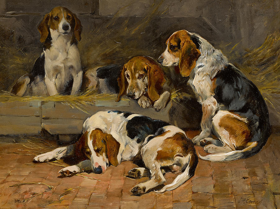 Beagles-Fathers of the Pack Painting by John Emms