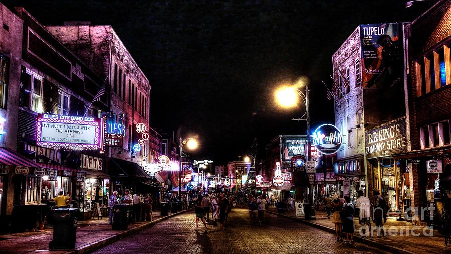 Beale Street at Night MemphisTN Photograph by Billy Morris - Pixels