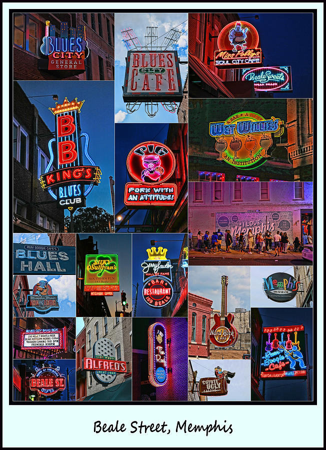 Beale Street, Memphis - Collage # 2 Photograph by Allen Beatty