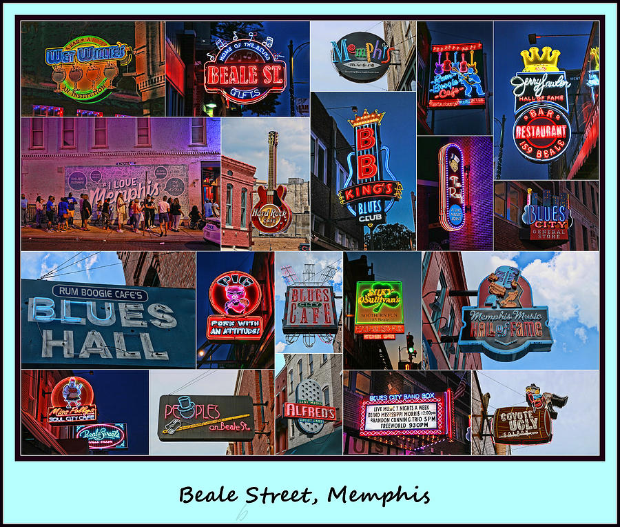 Beale Street, Memphis - Collage Photograph by Allen Beatty