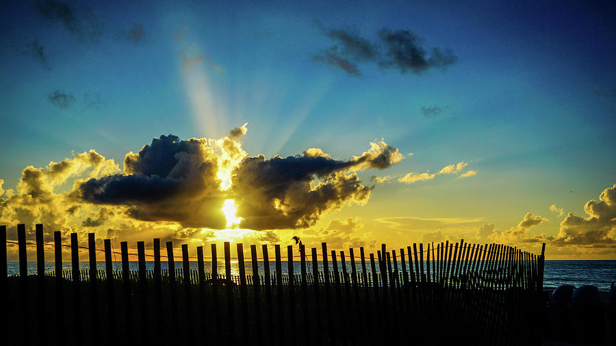Beaming Sunrise Fence Delray Beach Florida Photograph by Lawrence S Richardson Jr
