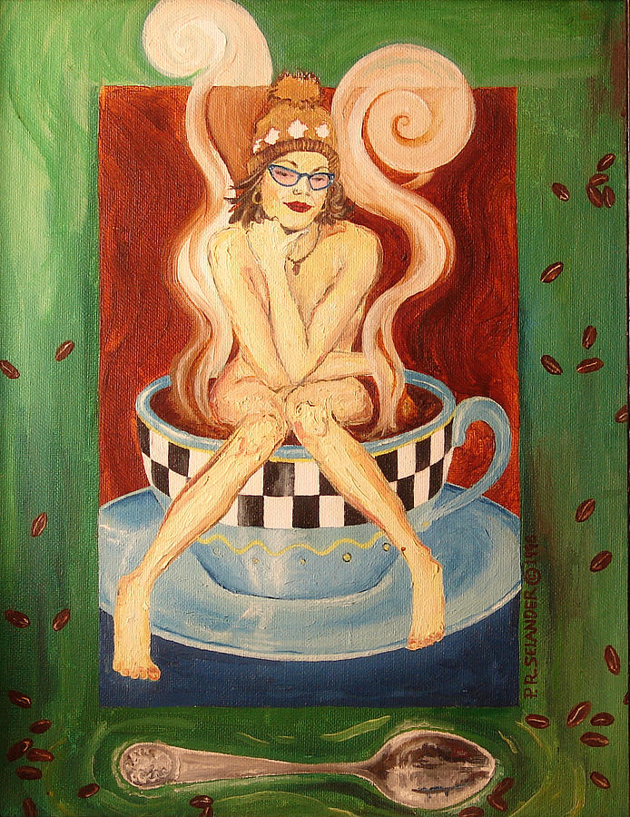 Coffee Painting - Bean First by Peggy Selander
