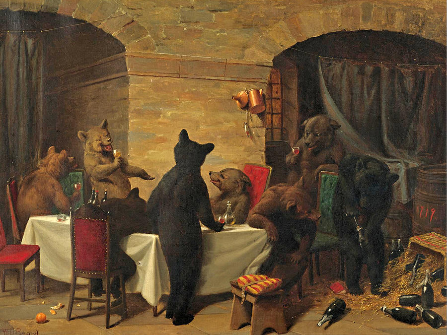 Bear Carousal Painting by William Holbrook Beard