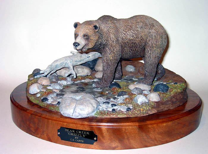Bear Creek Grizzly Sculpture by Carl E Capps