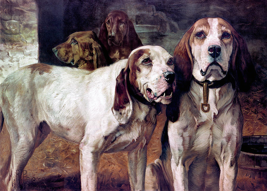 Bear Dogs - No Border Painting by H R Poore
