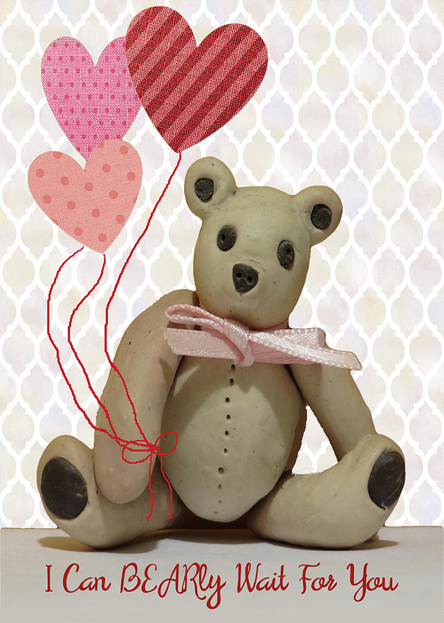 Bear for Your Valentine Mixed Media by Rosalie Scanlon