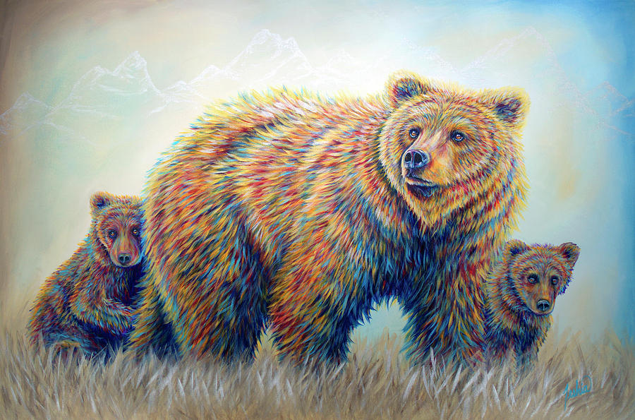 Bear Heaven Painting by Teshia Art