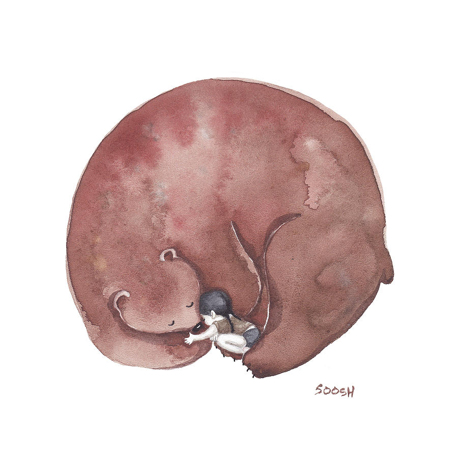 Illustration Painting - Bear Hug by Soosh 
