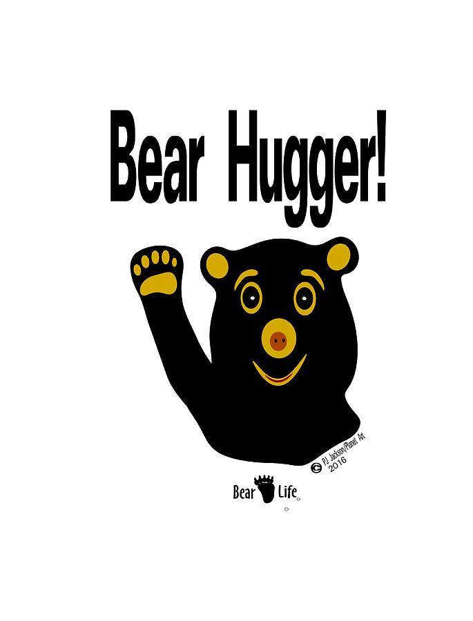 Black Bear Digital Art - Bear Hugger by PJ Jackson