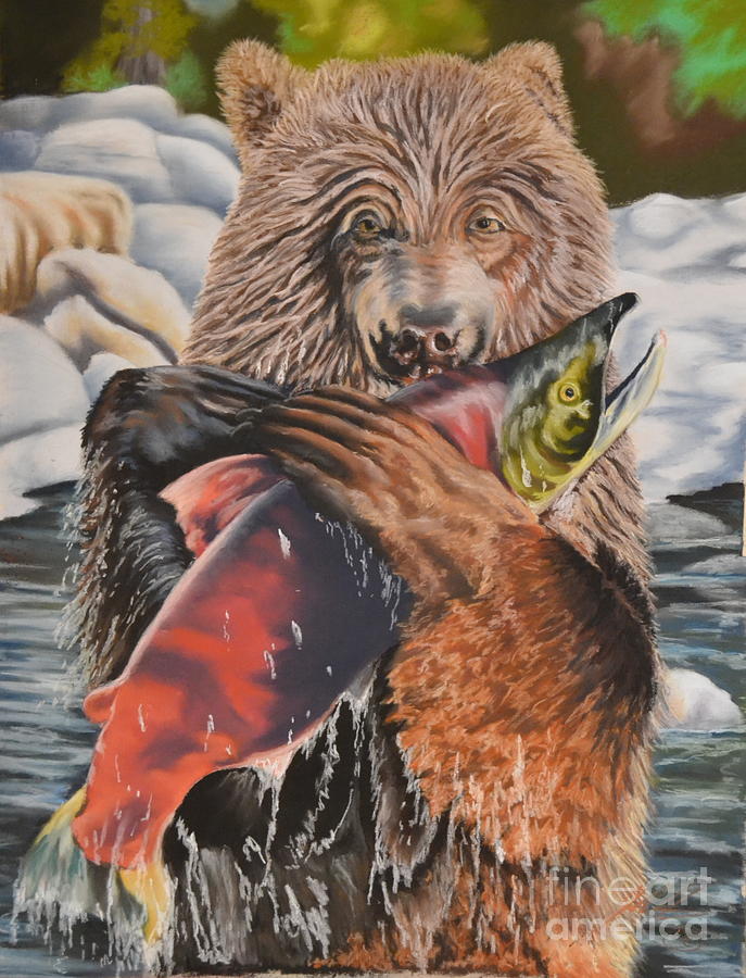 Wildlife Pastel - Bear Hugs by John Huntsman