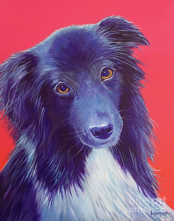Dog Portrait Painting - Bear by Hunter Jay