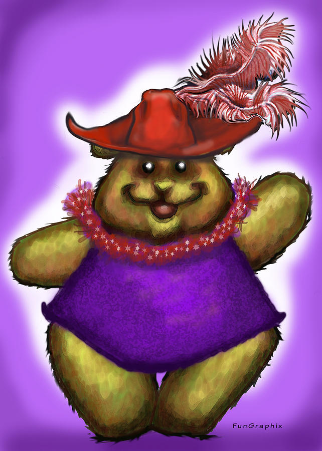 Bear in Red Hat Greeting Card by Kevin Middleton