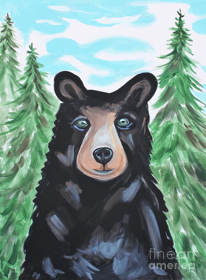 Bear in the Woods Painting by Elizabeth Robinette Tyndall